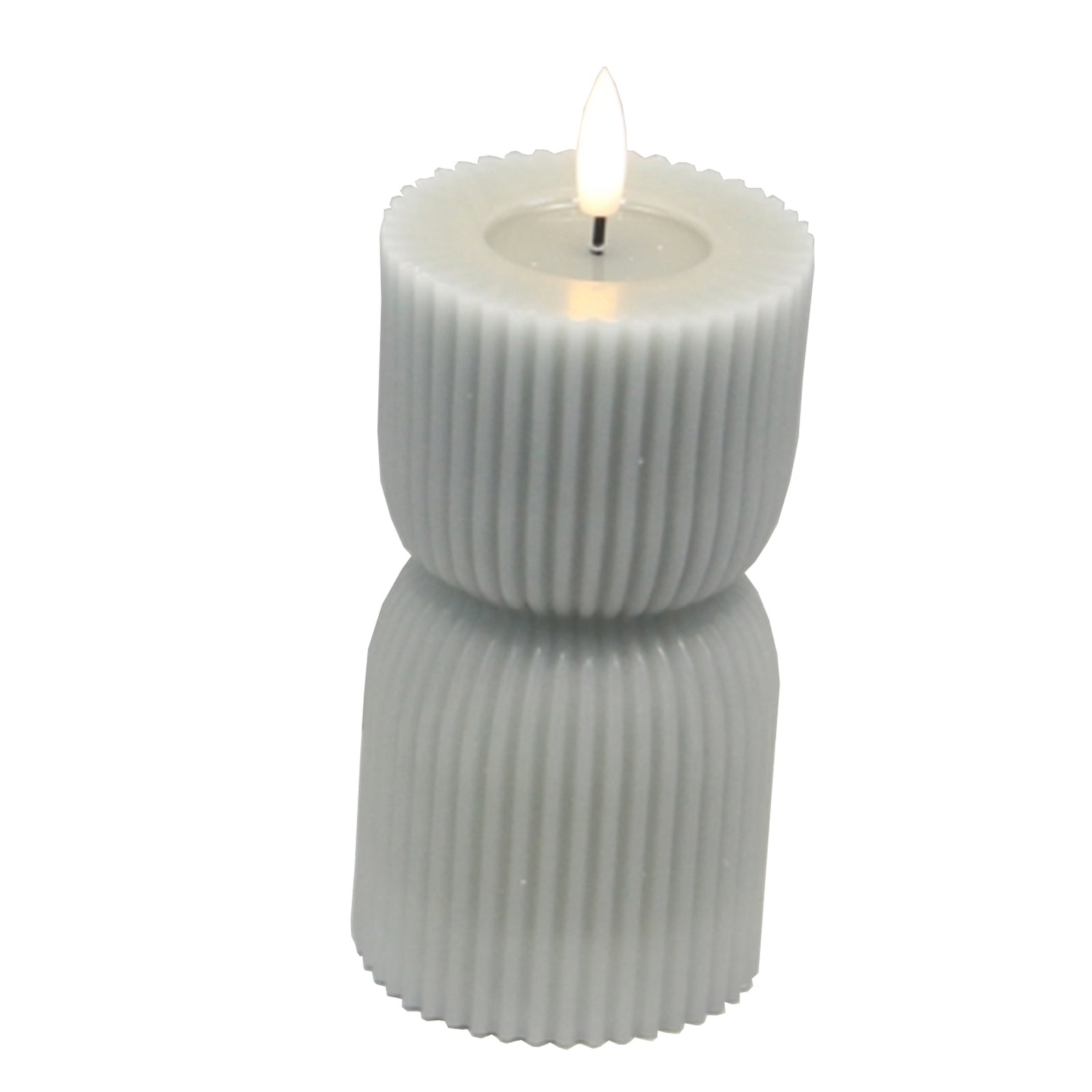 Luxe Collection Natural Glow Grey Carved LED Candle - Darlington's Décor