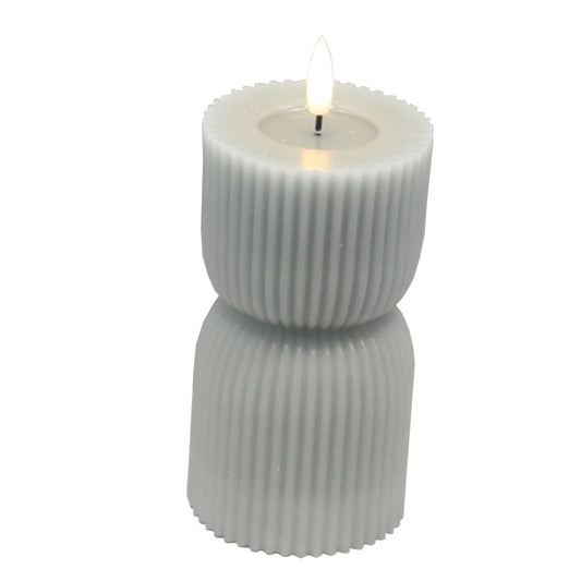 Luxe Collection Natural Glow Grey Carved LED Candle - Darlington's Décor