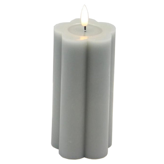Luxe Collection Natural Glow Grey Pillar LED Candle - Darlington's Décor