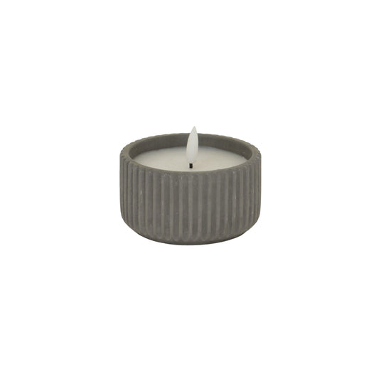 Luxe Collection Natural Glow Ribbed Small LED Candle - Darlington's Décor