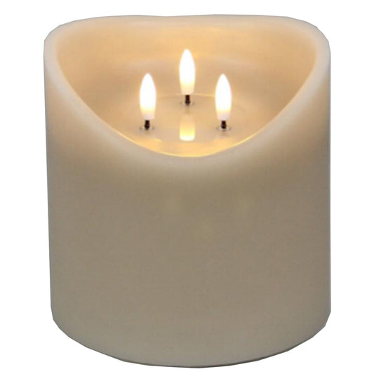 Luxe Collection Natural Glow Taupe Melted LED Candle - Darlington's Décor