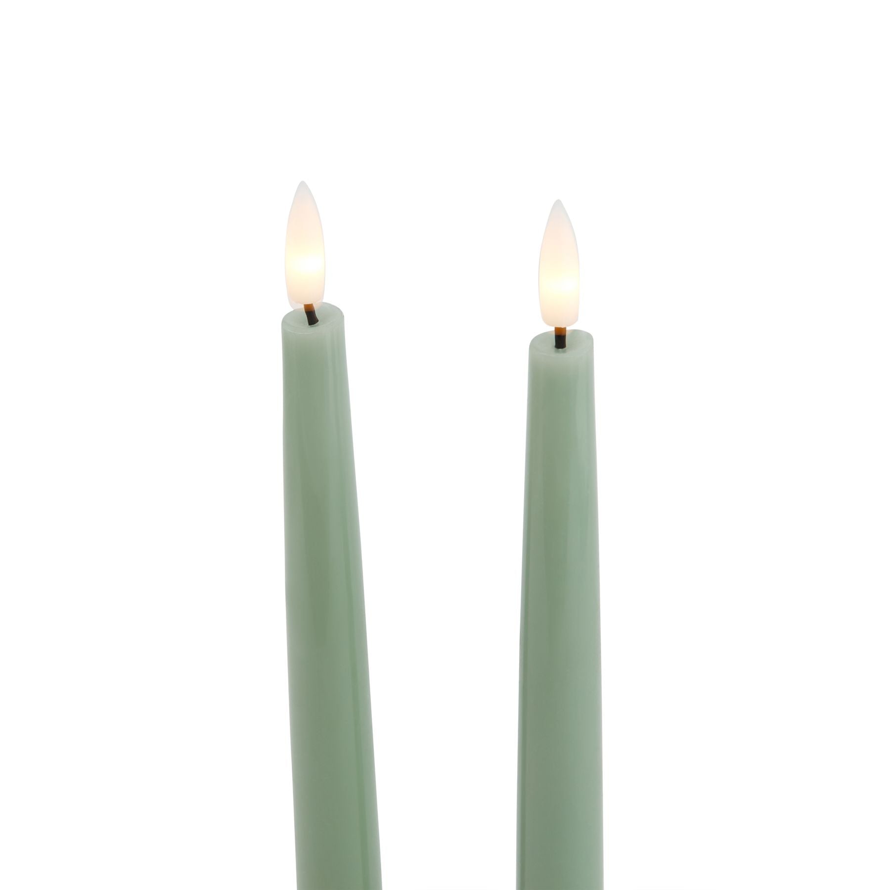 Luxe Collection S/2 Sage LED Wax Dinner Candles Set - Darlington's Décor