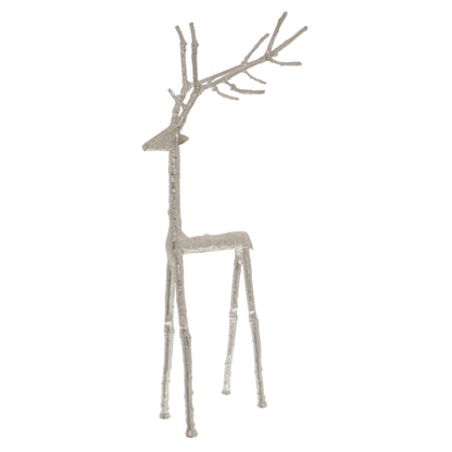 Majestic Large Silver Standing Stag Ornament for Displays - Darlington's Décor