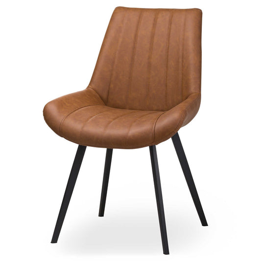Elegant Malmo Tan Dining Chair with Easy - Care Faux Leather - Darlington's Décor