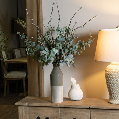 Mason Collection Grey Ceramic Ellipse Tall Vase Design - Darlington's Décor