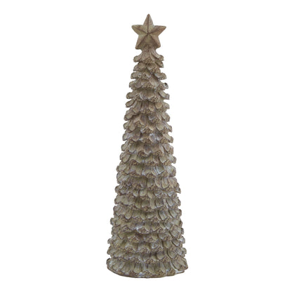 Medium Beige Cedar Tree With Star for Rustic Decor - Darlington's Décor