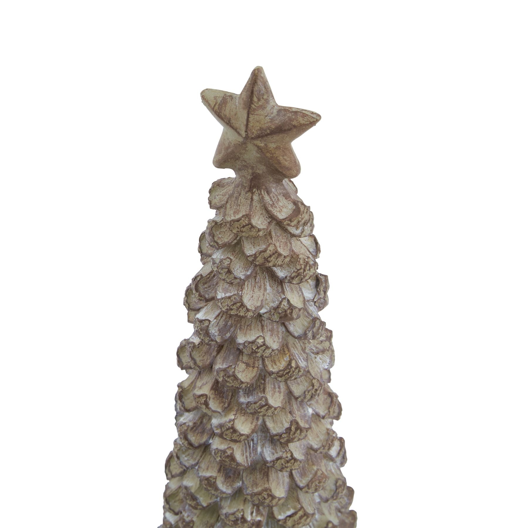 Medium Beige Cedar Tree With Star for Rustic Decor - Darlington's Décor