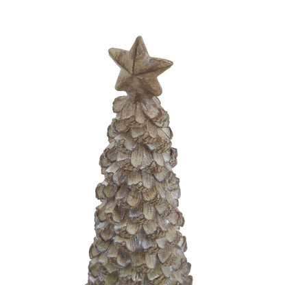 Medium Beige Cedar Tree With Star for Rustic Decor - Darlington's Décor