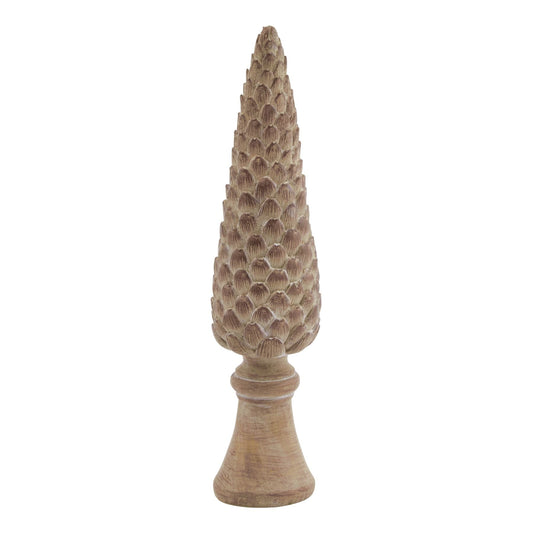 Medium Pinecone Sculpture On Base For Rustic Decor - Darlington's Décor