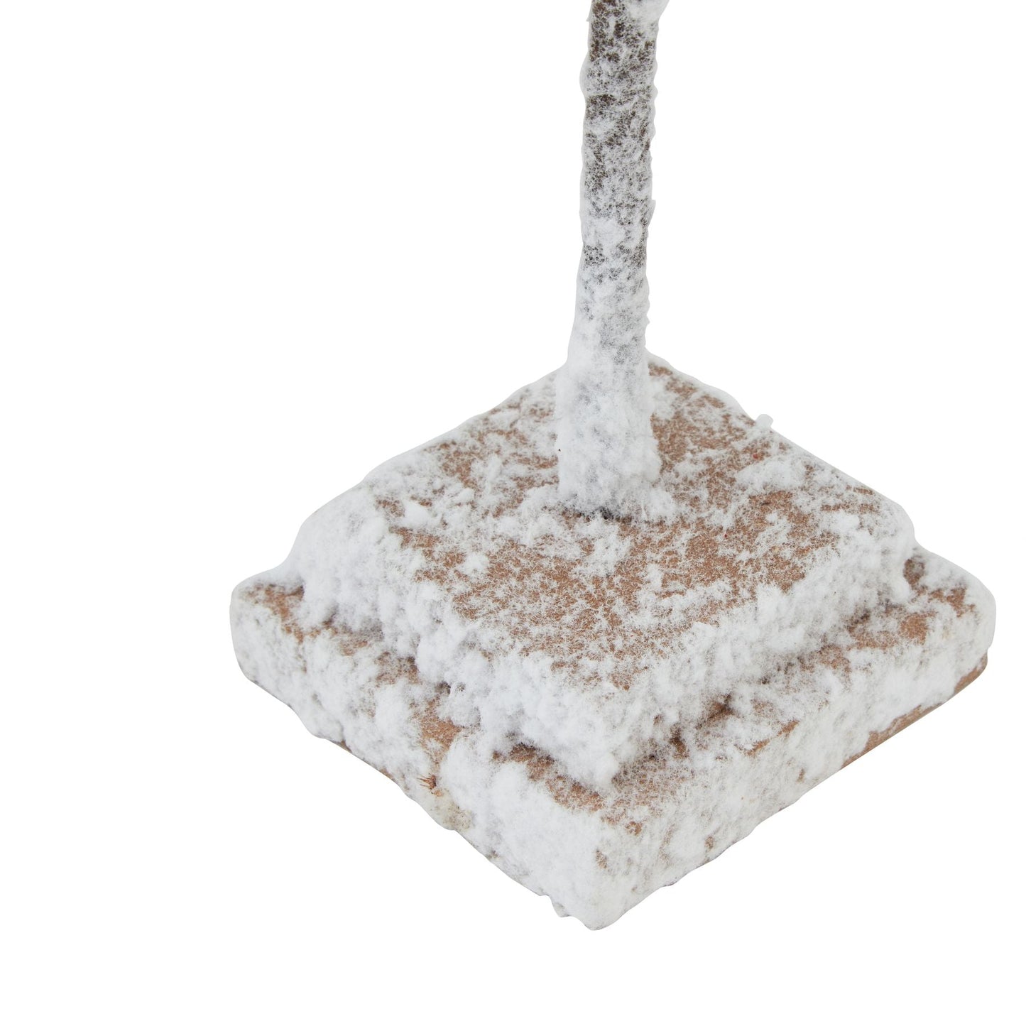 Medium Snowy Cedar Tree On Wood Block Display - Darlington's Décor
