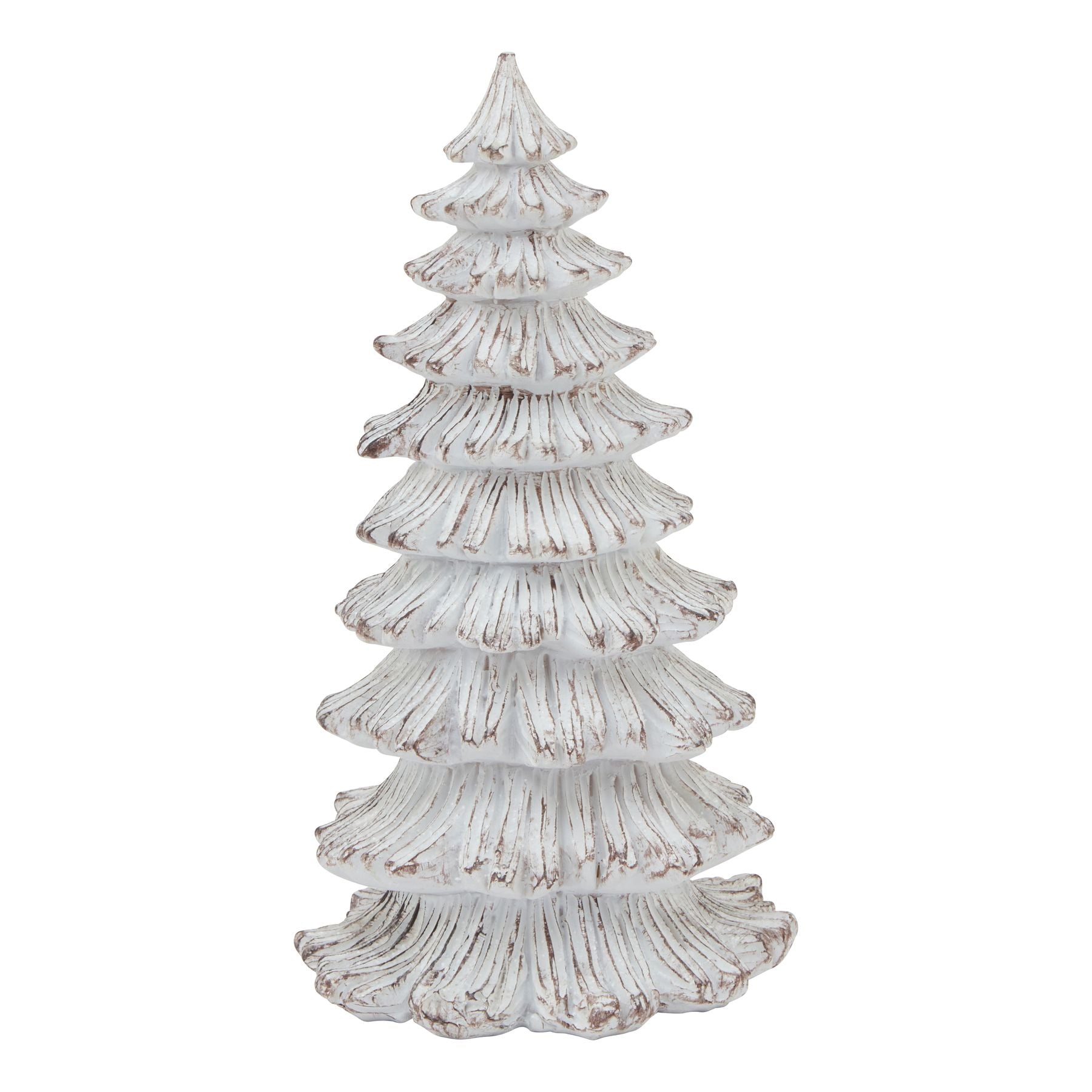 Medium Snowy Fir Tree Sculpture for Winter Decor - Darlington's Décor