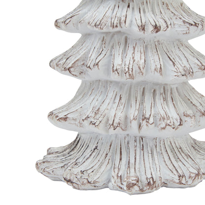 Medium Snowy Fir Tree Sculpture for Winter Decor - Darlington's Décor