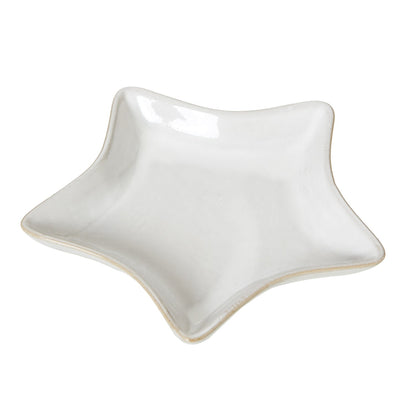 Medium White Ceramic Star Dish for Elegant Displays - Darlington's Décor