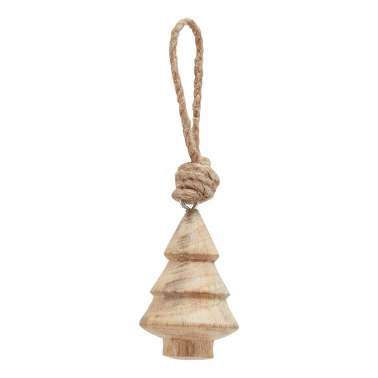 Natural Hand Turned Wooden Tree Bauble for Holidays - Darlington's Décor