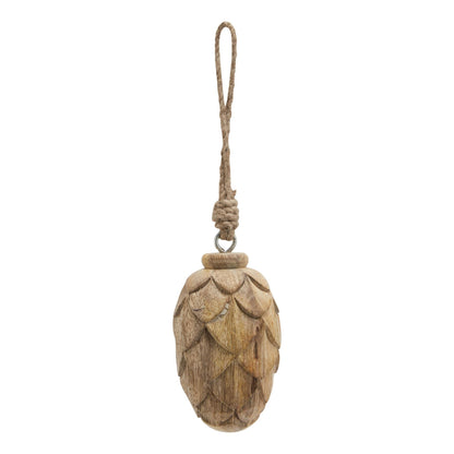 Natural Small Wooden Pine Cone Bauble for Rustic Charm - Darlington's Décor