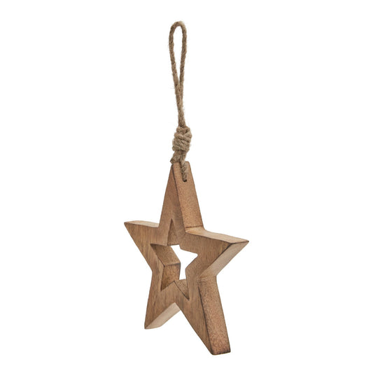 Natural Wooden Hanging Star for Cozy Rustic Decor - Darlington's Décor