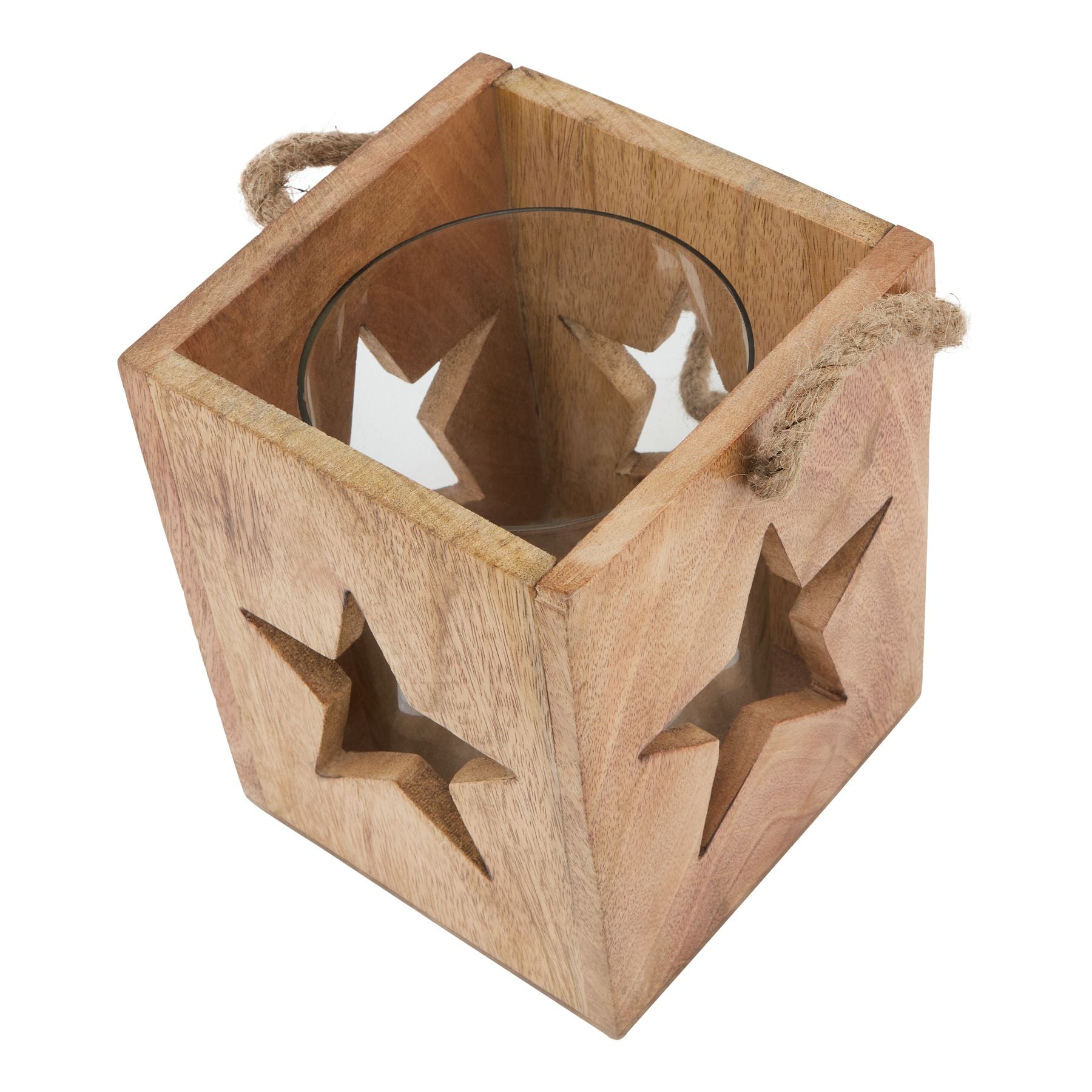 Natural Wooden Large Star Tealight Candle Holder Decor - Darlington's Décor