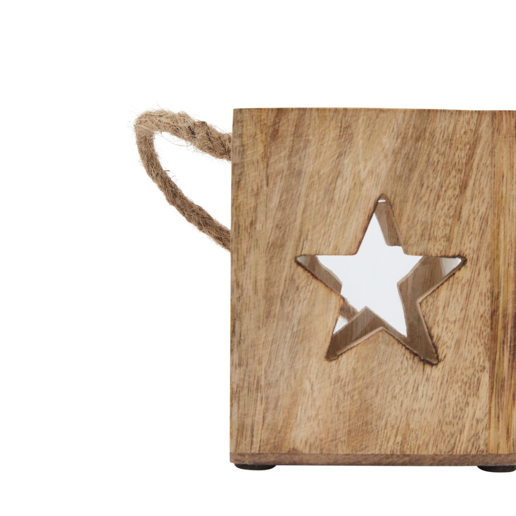Natural Wooden Small Star Tealight Candle Holder Charm - Darlington's Décor
