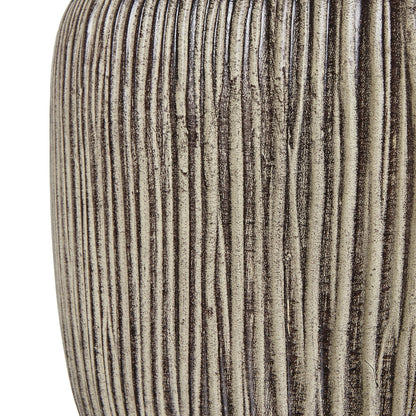 Ochre Carved Textured Table Lamp With Linen Shade Elegance - Darlington's Décor