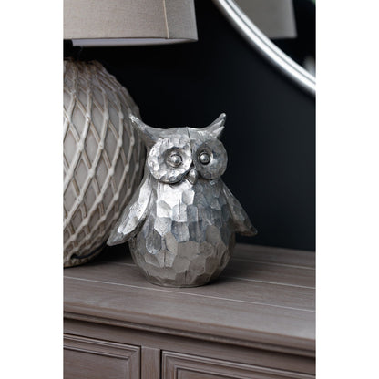 Olive The Large Silver Ceramic Owl Decorative Accent - Darlington's Décor
