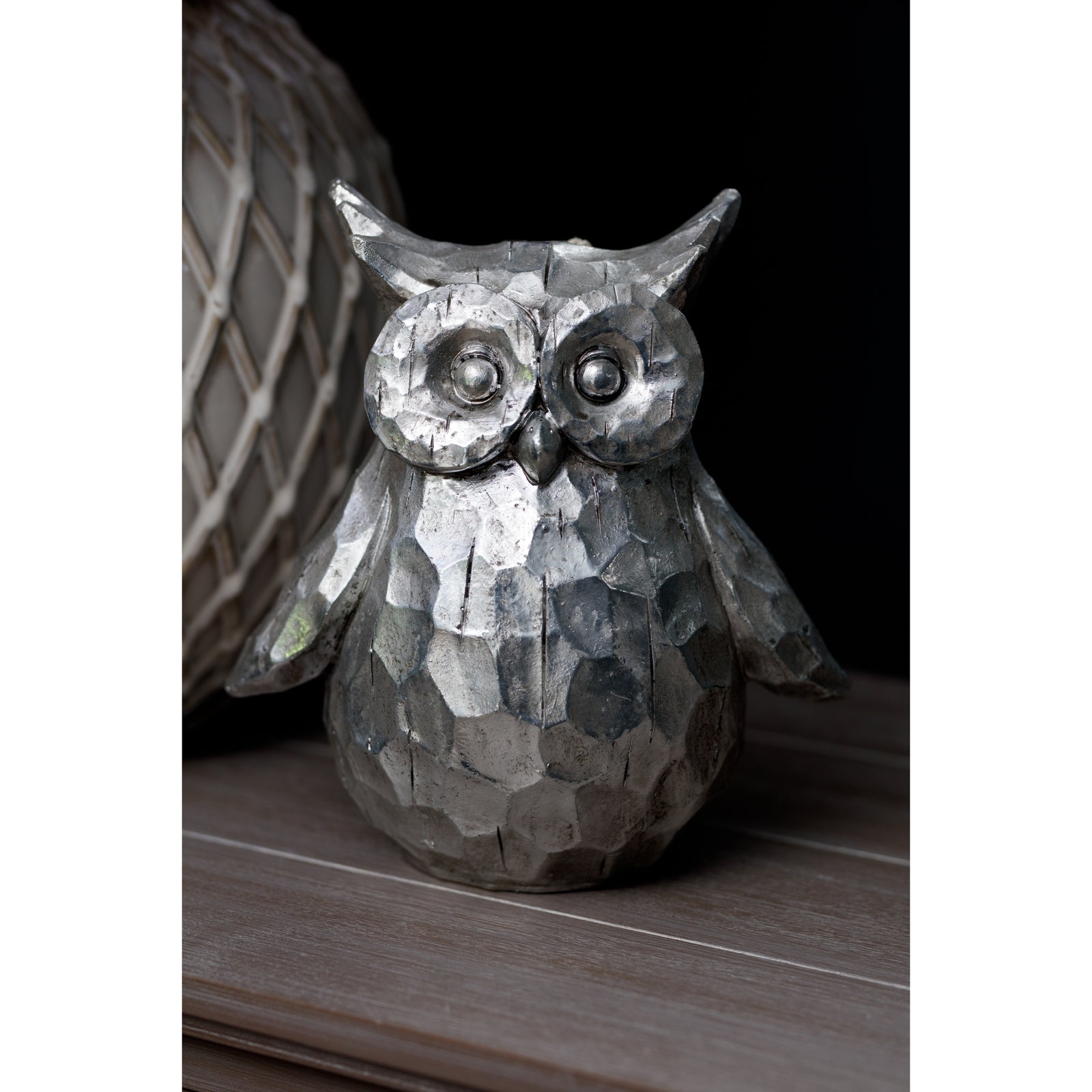 Olive The Large Silver Ceramic Owl Decorative Accent - Darlington's Décor