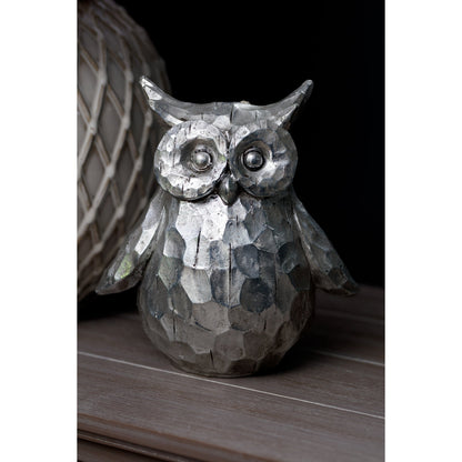 Olive The Large Silver Ceramic Owl Decorative Accent - Darlington's Décor