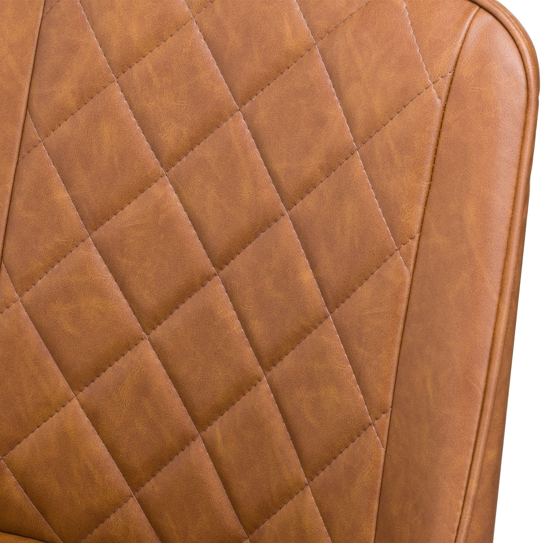 Elegant Oslo Tan Dining Chair with Diamond Stitching, Comfort Boost - Darlington's Décor