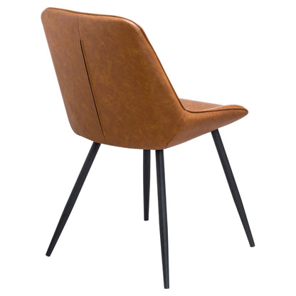Elegant Oslo Tan Dining Chair with Diamond Stitching, Comfort Boost - Darlington's Décor
