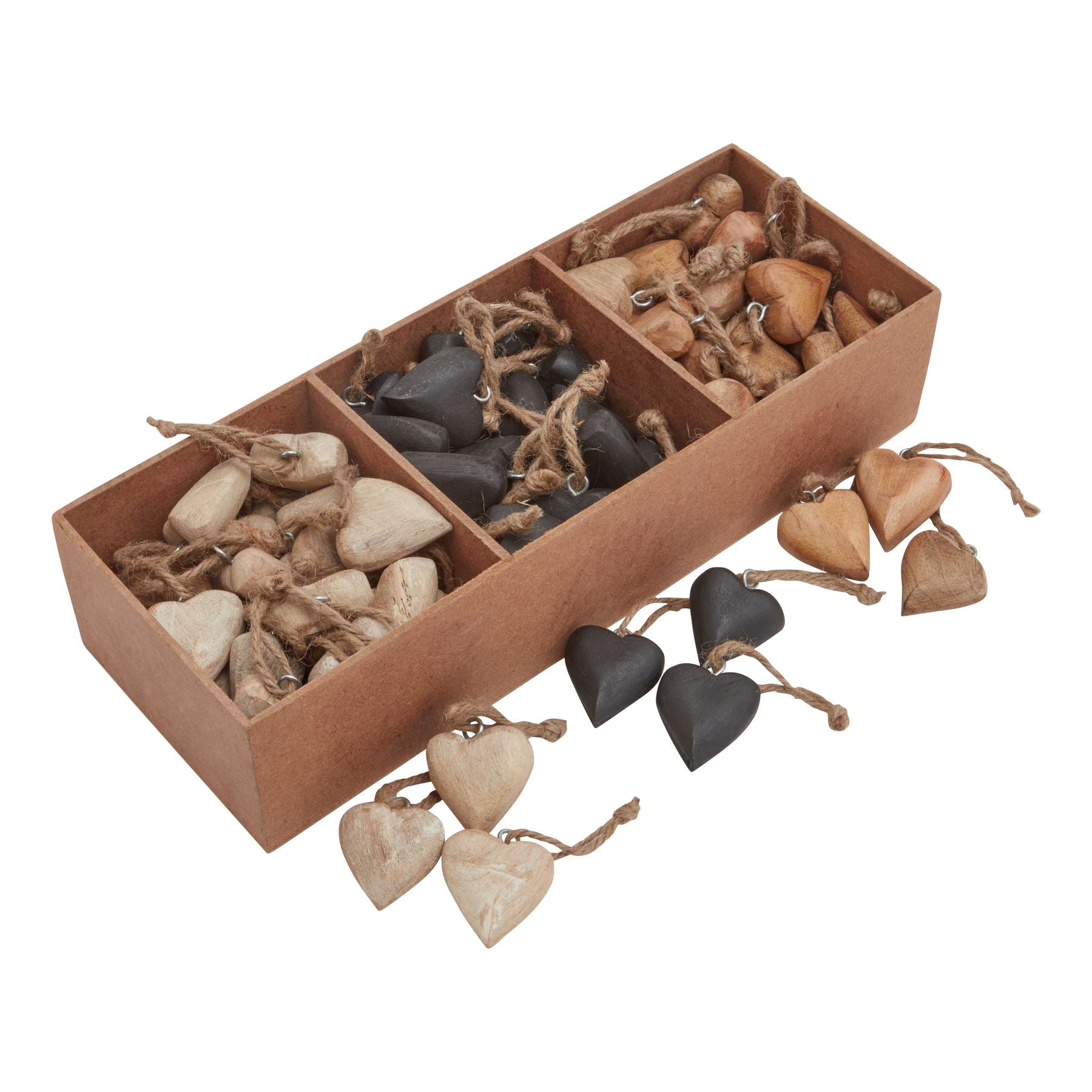 Pack Of 90 Wooden Heart Hanging Decorations for All Occasions - Darlington's Décor