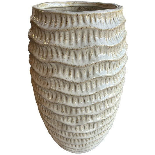 Pallida Tall Ridged Vase for Modern Elegance - Darlington's Décor