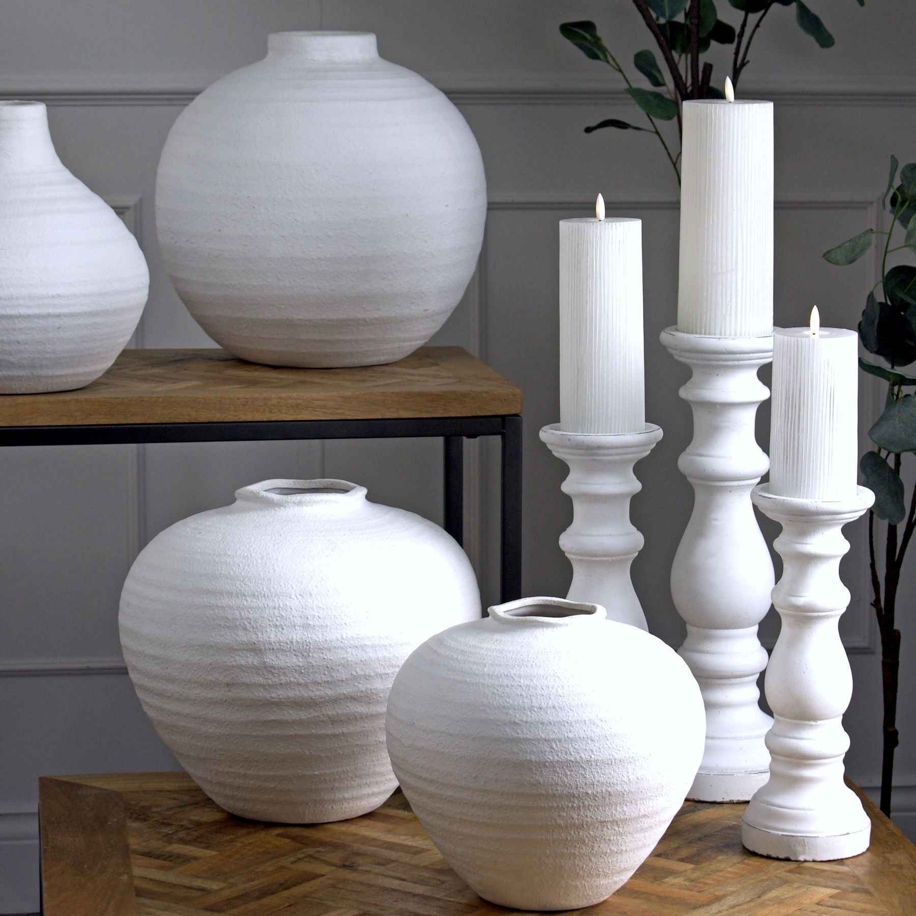 Regola Large Matt White Ceramic Vase for Stylish Decor - Darlington's Décor