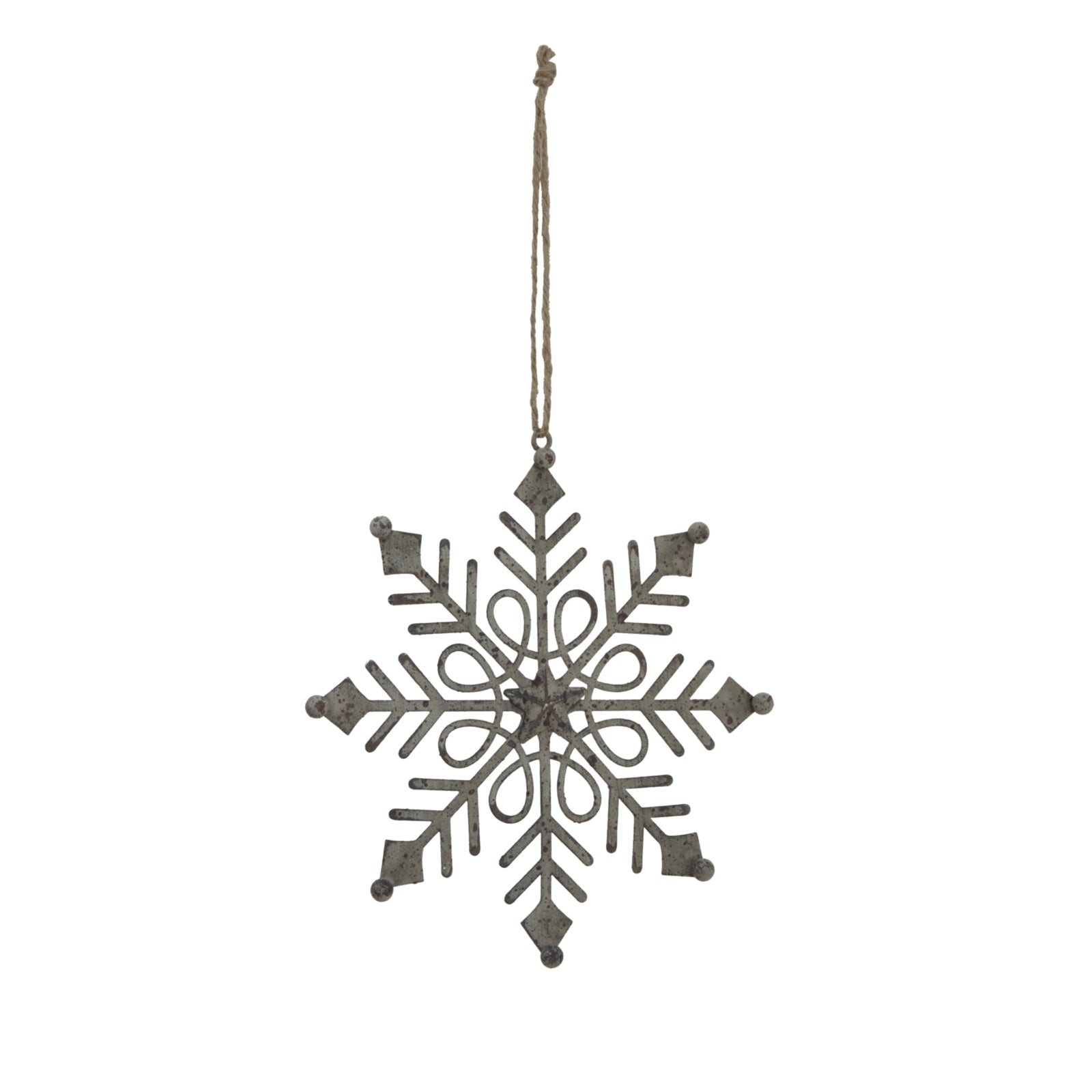 Rustic Hanging Gem Snowflake Decoration for Winter Charm - Darlington's Décor