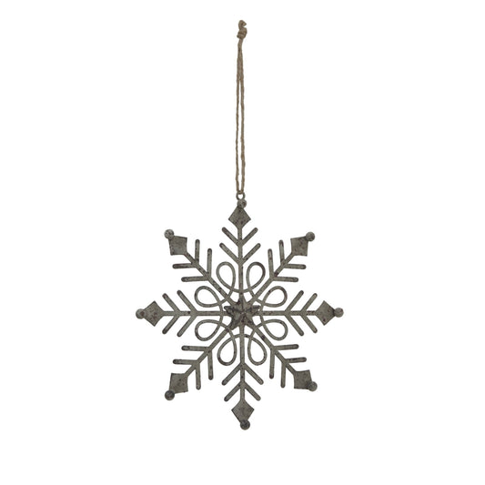 Rustic Hanging Gem Snowflake Decoration for Winter Charm - Darlington's Décor