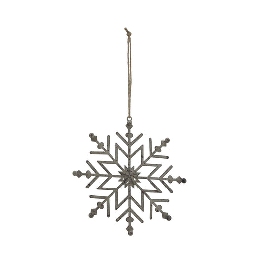 Rustic Hanging Ice Snowflake Decoration for Winter Charm - Darlington's Décor