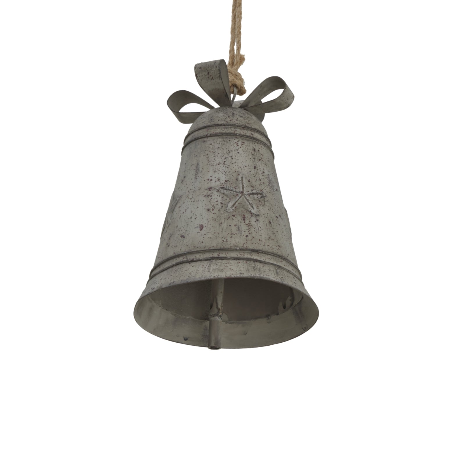 Rustic Metal Hanging Bell With Bow for Charming Decor - Darlington's Décor