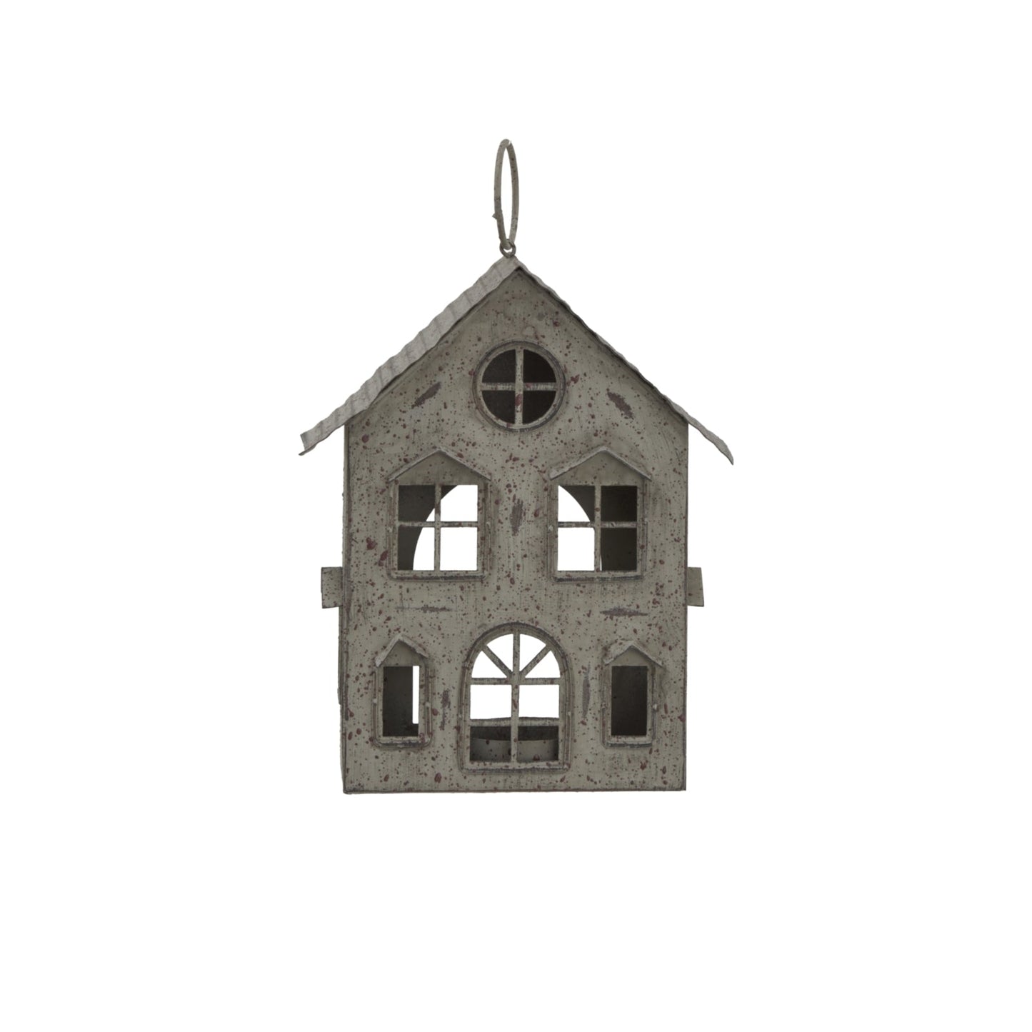 Rustic Metal Hanging House Tealight With Glass Votive - Darlington's Décor