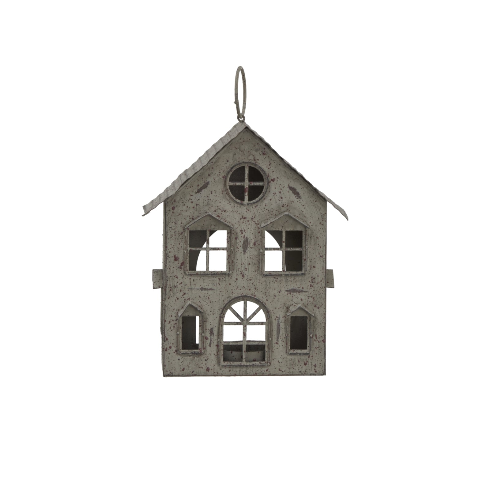 Rustic Metal Hanging House Tealight With Glass Votive - Darlington's Décor