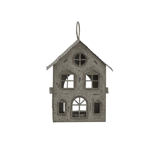 Rustic Metal Hanging House Tealight With Glass Votive - Darlington's Décor