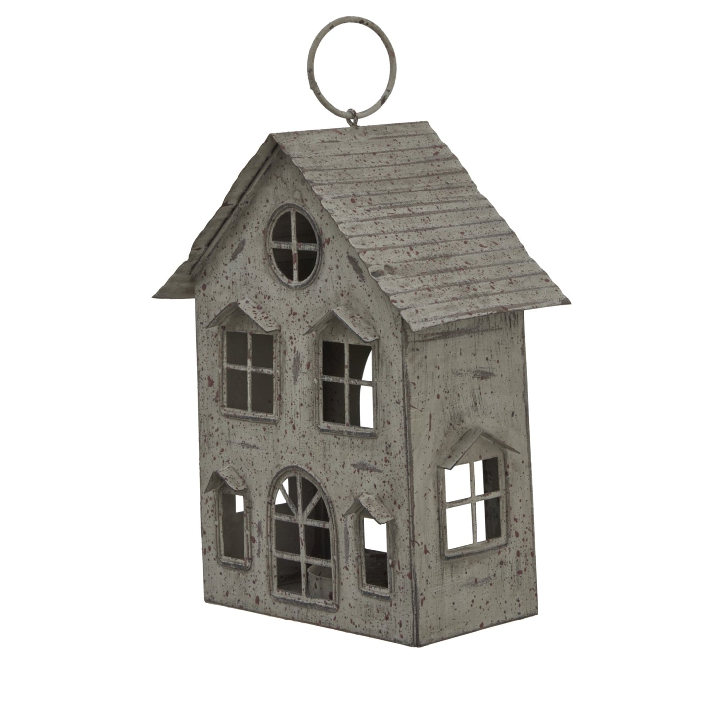 Rustic Metal Hanging House Tealight With Glass Votive - Darlington's Décor