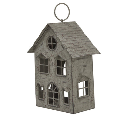 Rustic Metal Hanging House Tealight With Glass Votive - Darlington's Décor