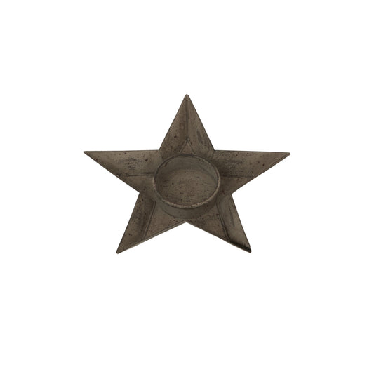 Rustic Metal Star Tealight With Glass Votive Holder - Darlington's Décor