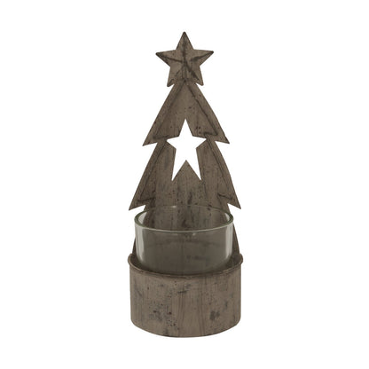 Rustic Metal Tree Candle Holder With Stars Design - Darlington's Décor