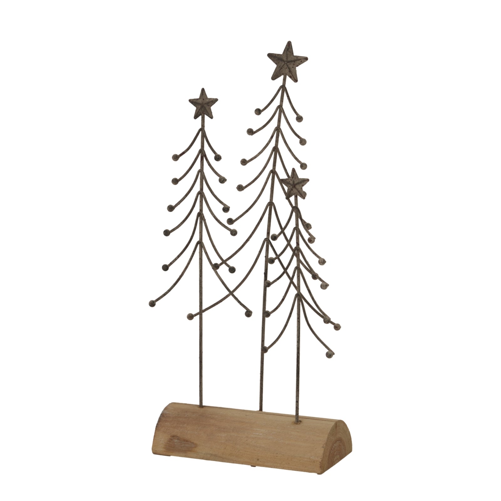 Rustic Metal Trio Of Trees On Stand For Unique Decor - Darlington's Décor