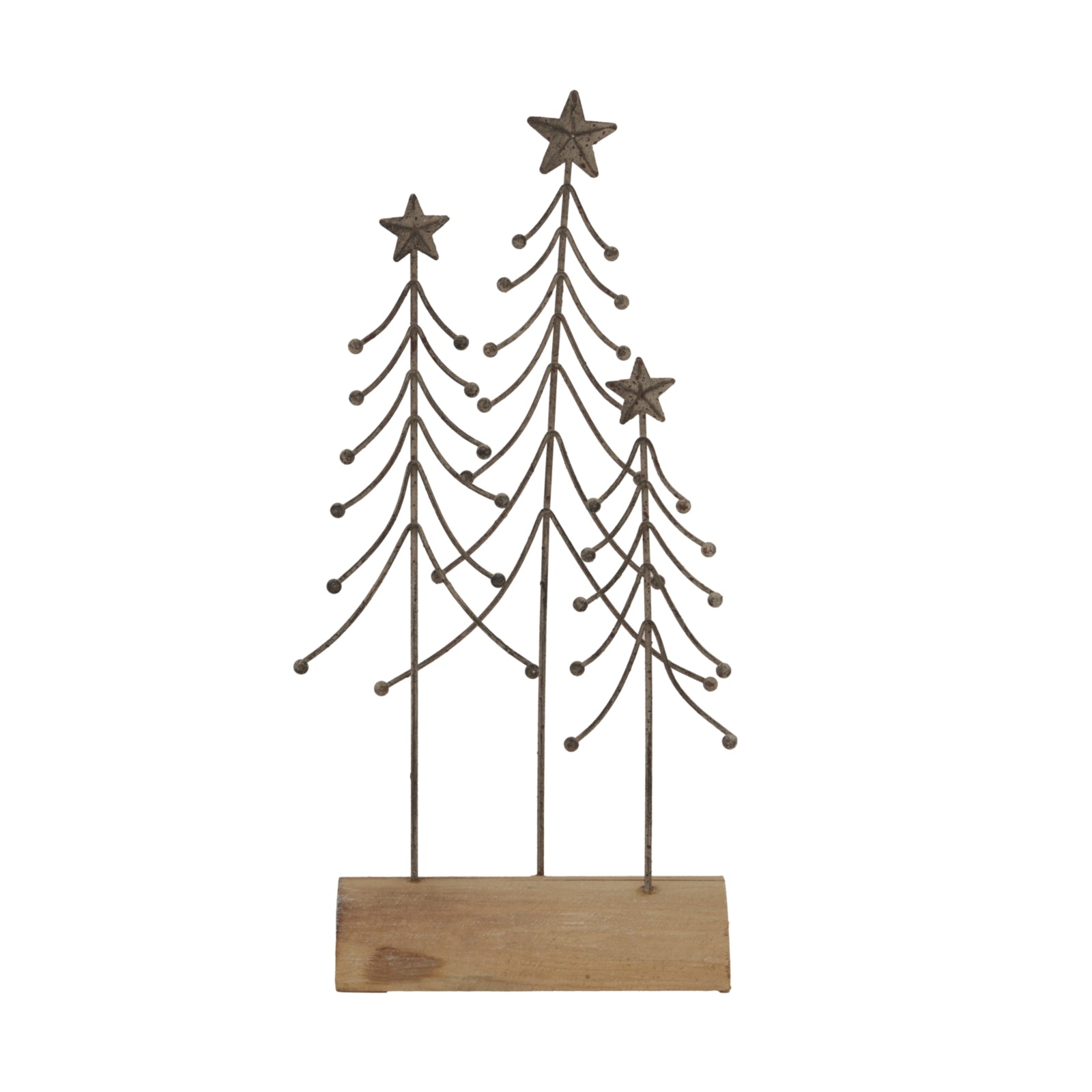 Rustic Metal Trio Of Trees On Stand For Unique Decor - Darlington's Décor