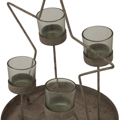 Rustic Outline Star With Four Glass Votives Display - Darlington's Décor