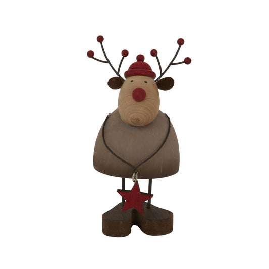 Rustic Reindeer With Star Decoration for Festive Charm - Darlington's Décor