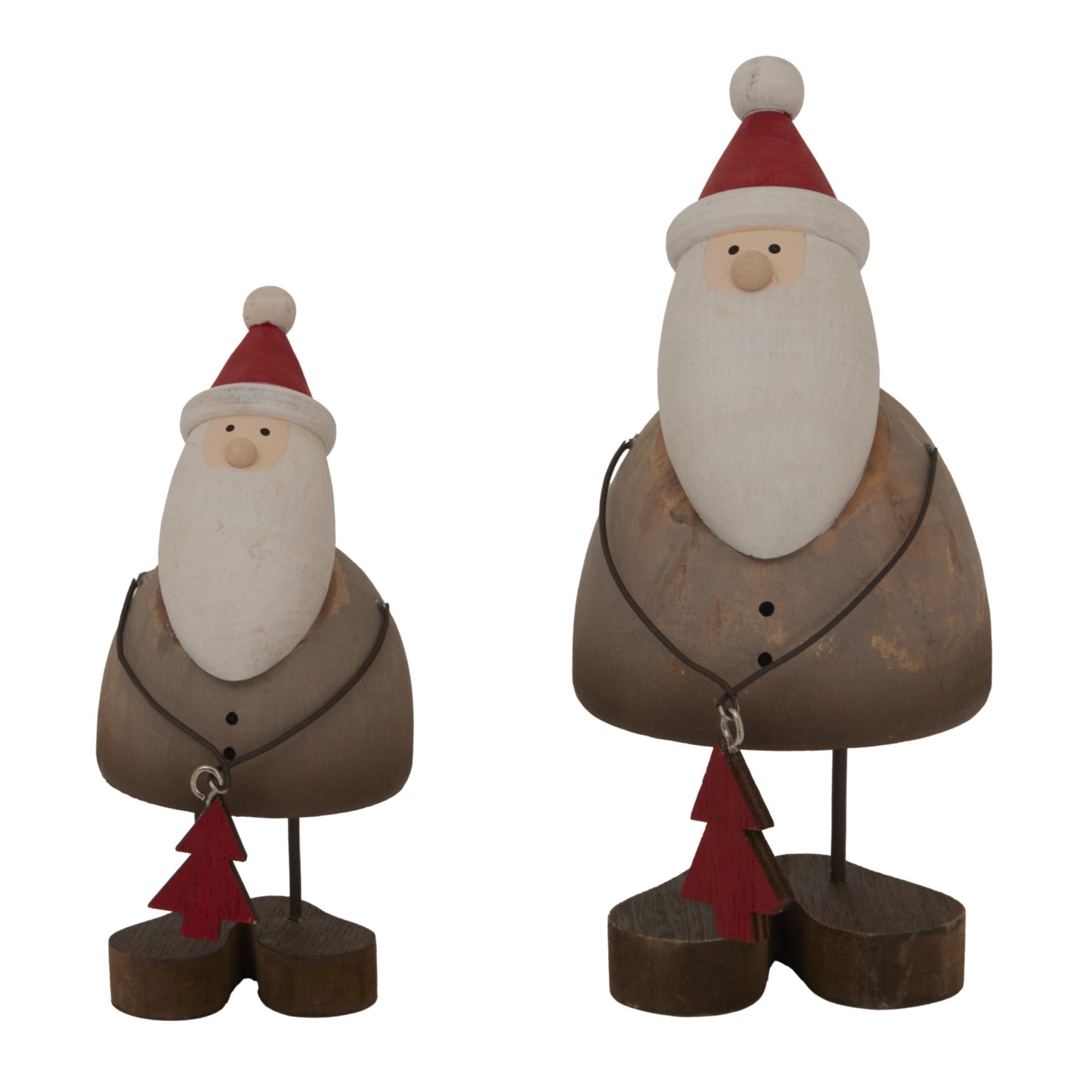 Rustic Santa With Tree Decoration for Cozy Holiday Charm - Darlington's Décor