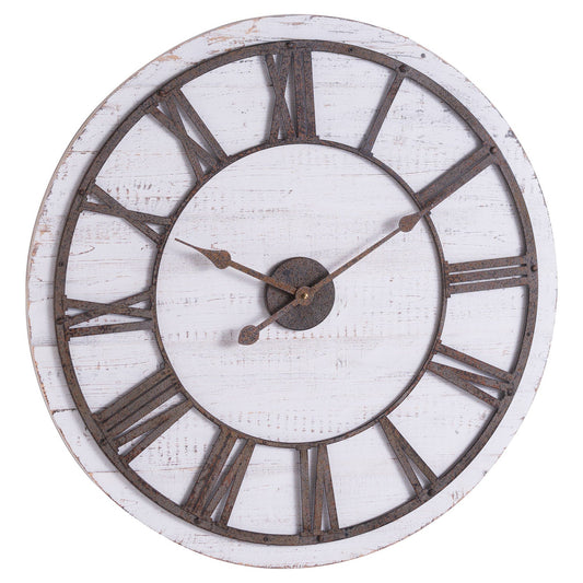 Rustic Wooden Clock With Aged Numerals And Hands Charm - Darlington's Décor