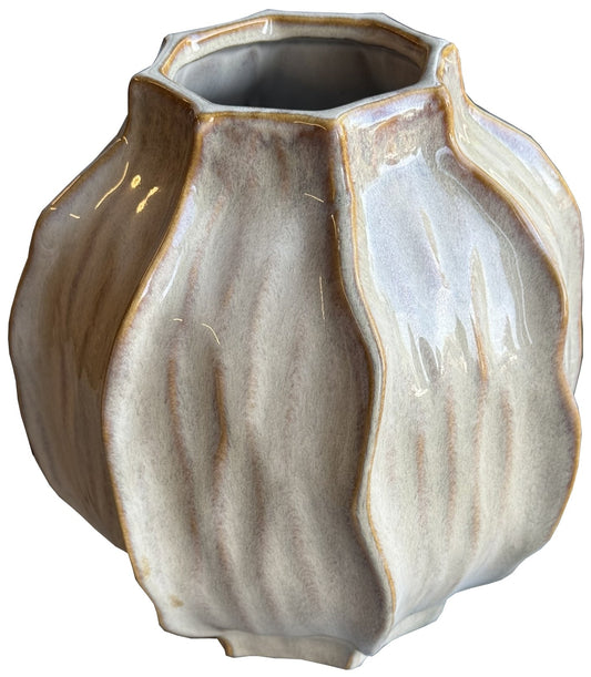 Sabbia Collection Squat Seed Pod Vase for Stylish Decor - Darlington's Décor