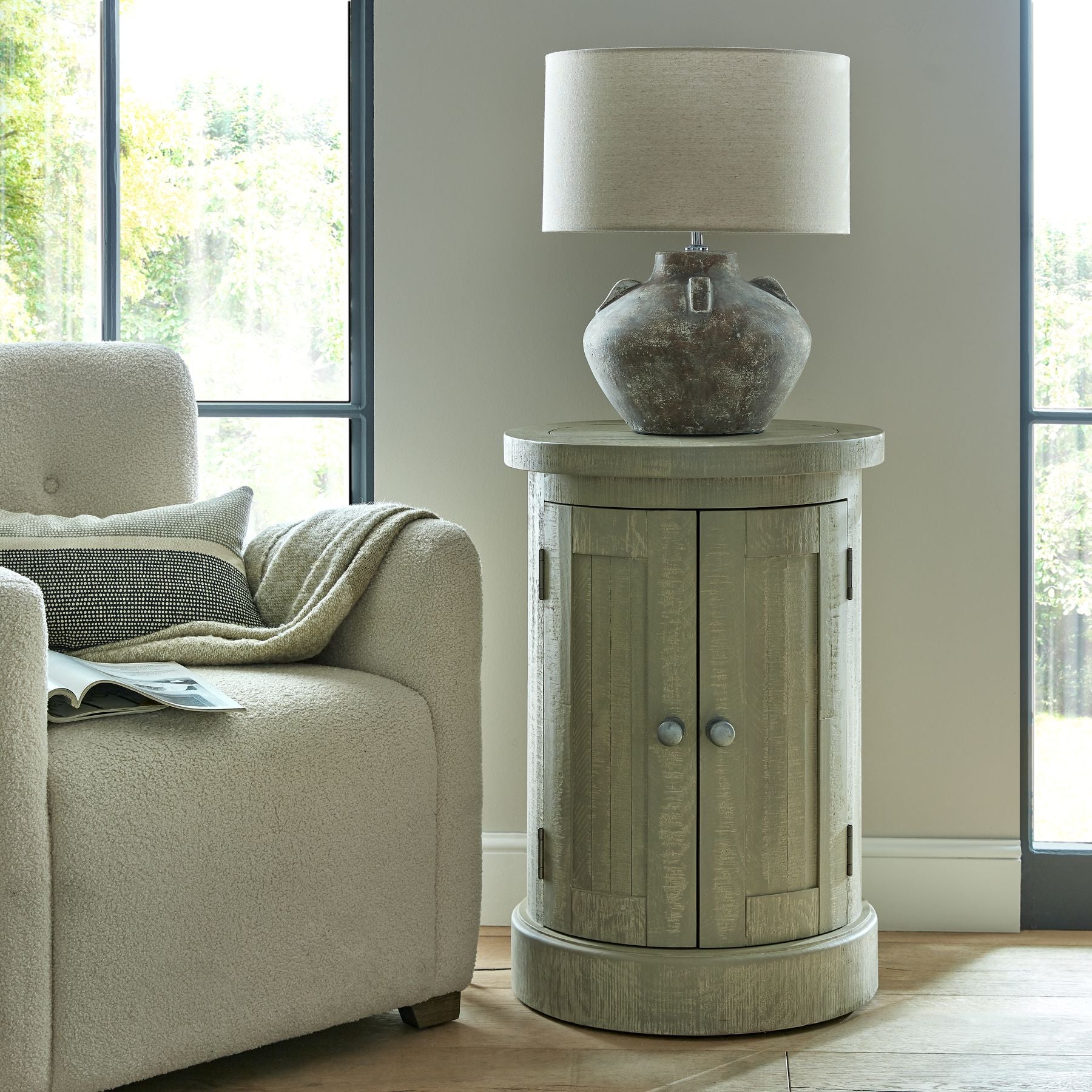 Elegant Saltaire Collection Round 2 Door Cupboard for Stylish Storage - Darlington's Décor